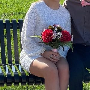 Like New! ROSEDRESS white sequin mini dress homecoming HoCo  dance SMALL bodycon